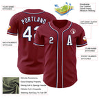 Custom Crimson White-Navy Authentic Baseball Jersey