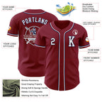 Custom Crimson White-Navy Authentic Baseball Jersey