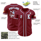 Custom Crimson White-Light Blue Authentic Baseball Jersey