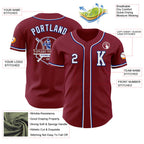 Custom Crimson White-Royal Authentic Baseball Jersey