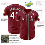 Custom Crimson White-Black Authentic Baseball Jersey