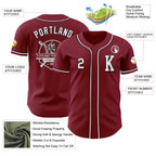 Custom Crimson White-Black Authentic Baseball Jersey