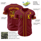 Custom Crimson Black-Gold Authentic Baseball Jersey