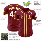 Custom Crimson White-Gold Authentic Baseball Jersey