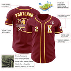 Custom Crimson White-Gold Authentic Baseball Jersey