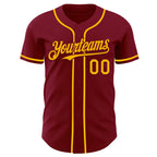Custom Crimson Gold Authentic Baseball Jersey