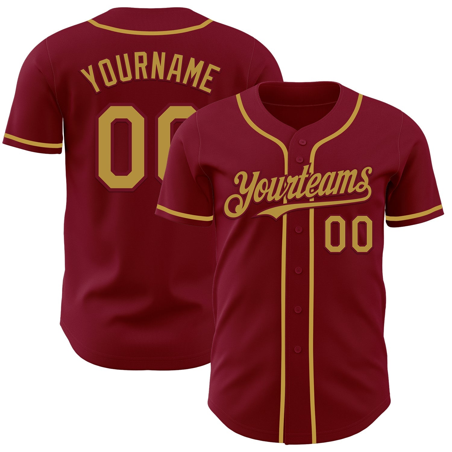 Custom Crimson Old Gold Authentic Baseball Jersey