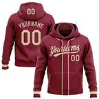Custom Stitched Crimson Cream-Crimson Baseball Pullover Sweatshirt Hoodie