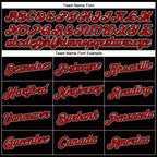 Custom Women's Black Red-White V-Neck Cropped Baseball Jersey