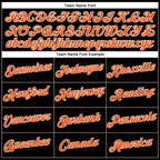 Custom Women's Black Orange-White V-Neck Cropped Baseball Jersey