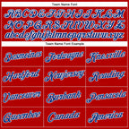 Custom Women's Red Royal-White V-Neck Cropped Baseball Jersey