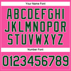 Custom Women's Pink Green-White V-Neck Cropped Baseball Jersey