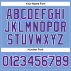 Custom Women's Light Blue Purple-White V-Neck Cropped Baseball Jersey