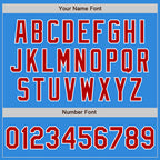 Custom Electric Blue Red-White Authentic Baseball Jersey