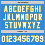 Custom Electric Blue White-Yellow Authentic Baseball Jersey