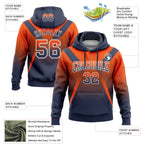 Custom Stitched Orange Navy-White Fade Fashion Arrow Sports Pullover Sweatshirt Hoodie
