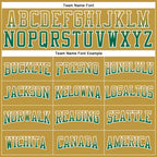 Custom Stitched Old Gold Kelly Green-White Fade Fashion Arrow Sports Pullover Sweatshirt Hoodie