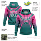 Custom Stitched Pink Teal-White Fade Fashion Arrow Sports Pullover Sweatshirt Hoodie
