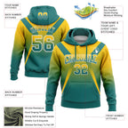 Custom Stitched Yellow Teal-White Fade Fashion Arrow Sports Pullover Sweatshirt Hoodie