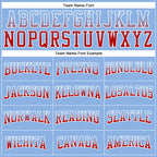 Custom Stitched Light Blue Red-White Fade Fashion Arrow Sports Pullover Sweatshirt Hoodie