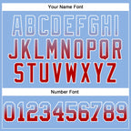Custom Stitched Light Blue Red-White Fade Fashion Arrow Sports Pullover Sweatshirt Hoodie