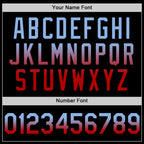 Custom Black Light Blue-Red Authentic Fade Fashion Baseball Jersey