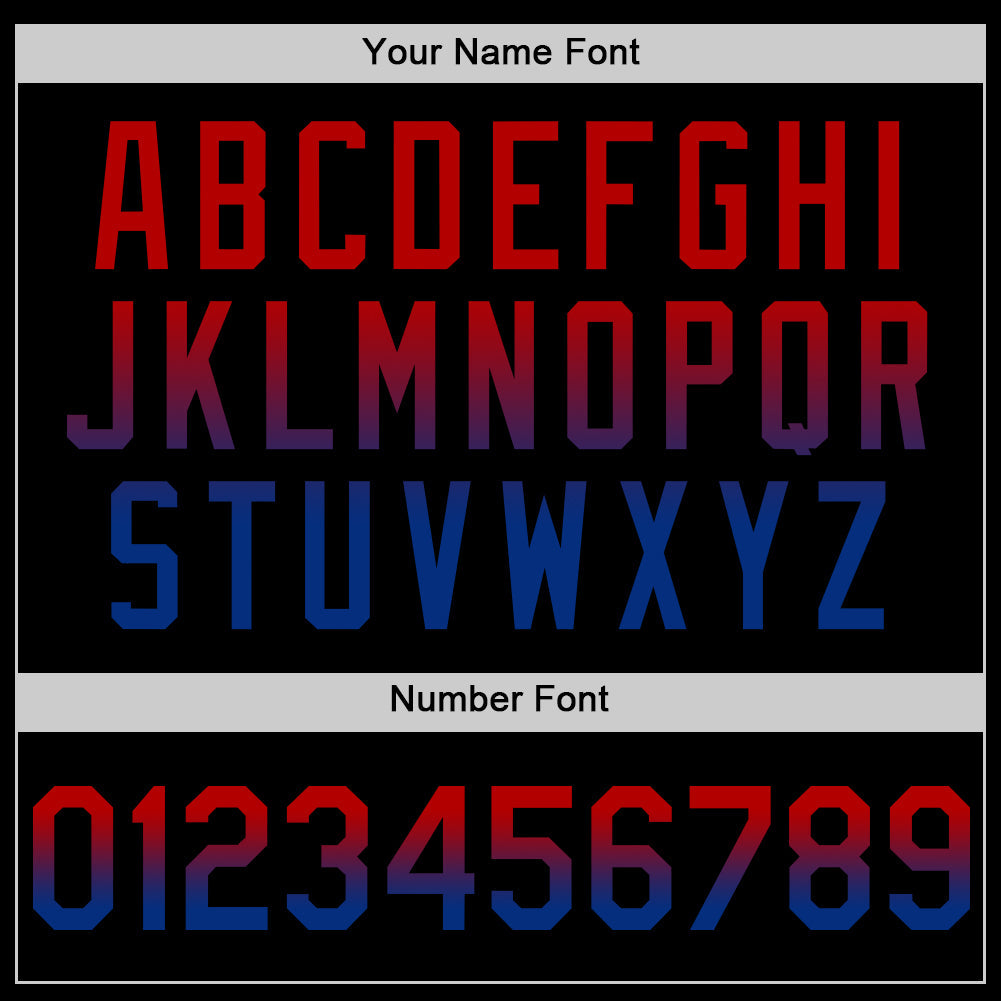 Custom Black Red-Royal Authentic Fade Fashion Baseball Jersey