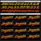 Custom Black Yellow-Orange Authentic Fade Fashion Baseball Jersey