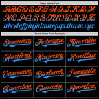 Custom Black Orange-Electric Blue Authentic Fade Fashion Baseball Jersey