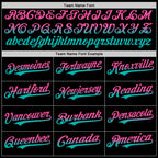 Custom Black Pink-Aqua Authentic Fade Fashion Baseball Jersey