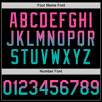 Custom Black Pink-Aqua Authentic Fade Fashion Baseball Jersey