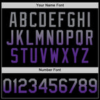 Custom Black Gray-Purple Authentic Fade Fashion Baseball Jersey