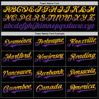 Custom Black Gold-Purple Authentic Fade Fashion Baseball Jersey