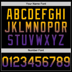 Custom Black Gold-Purple Authentic Fade Fashion Baseball Jersey