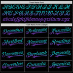 Custom Black Teal-Purple Authentic Fade Fashion Baseball Jersey