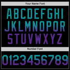 Custom Black Teal-Purple Authentic Fade Fashion Baseball Jersey