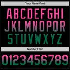 Custom Black Pink-Kelly Green Authentic Fade Fashion Baseball Jersey