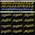 Custom Black Yellow-Light Blue Authentic Fade Fashion Baseball Jersey