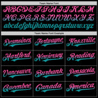 Custom Black Pink-Teal Authentic Fade Fashion Baseball Jersey