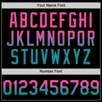Custom Black Pink-Teal Authentic Fade Fashion Baseball Jersey