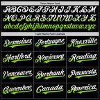 Custom Black White-Neon Green Authentic Fade Fashion Baseball Jersey