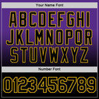 Custom Purple Black-Yellow Fade Fashion Performance T-Shirt