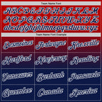 Custom Red Navy-White Fade Fashion Performance T-Shirt