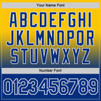 Custom Yellow Royal-White Fade Fashion Performance T-Shirt