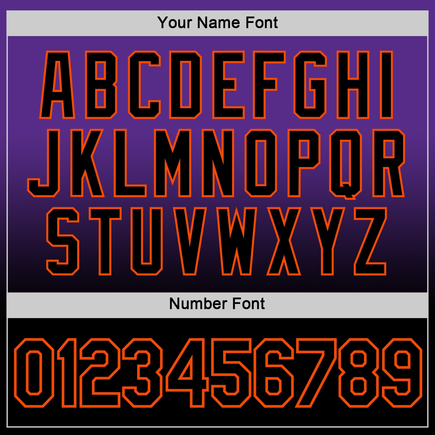 Custom Purple Black-Orange Fade Fashion Performance T-Shirt