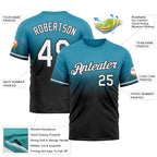 Custom Panther Blue White-Black Fade Fashion Performance T-Shirt