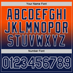 Custom Orange Navy-White Fade Fashion Performance T-Shirt