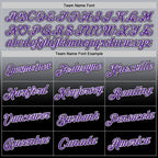 Custom Gray Purple-Black Fade Fashion Performance T-Shirt