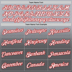 Custom Gray Steel Gray-Red Fade Fashion Performance T-Shirt