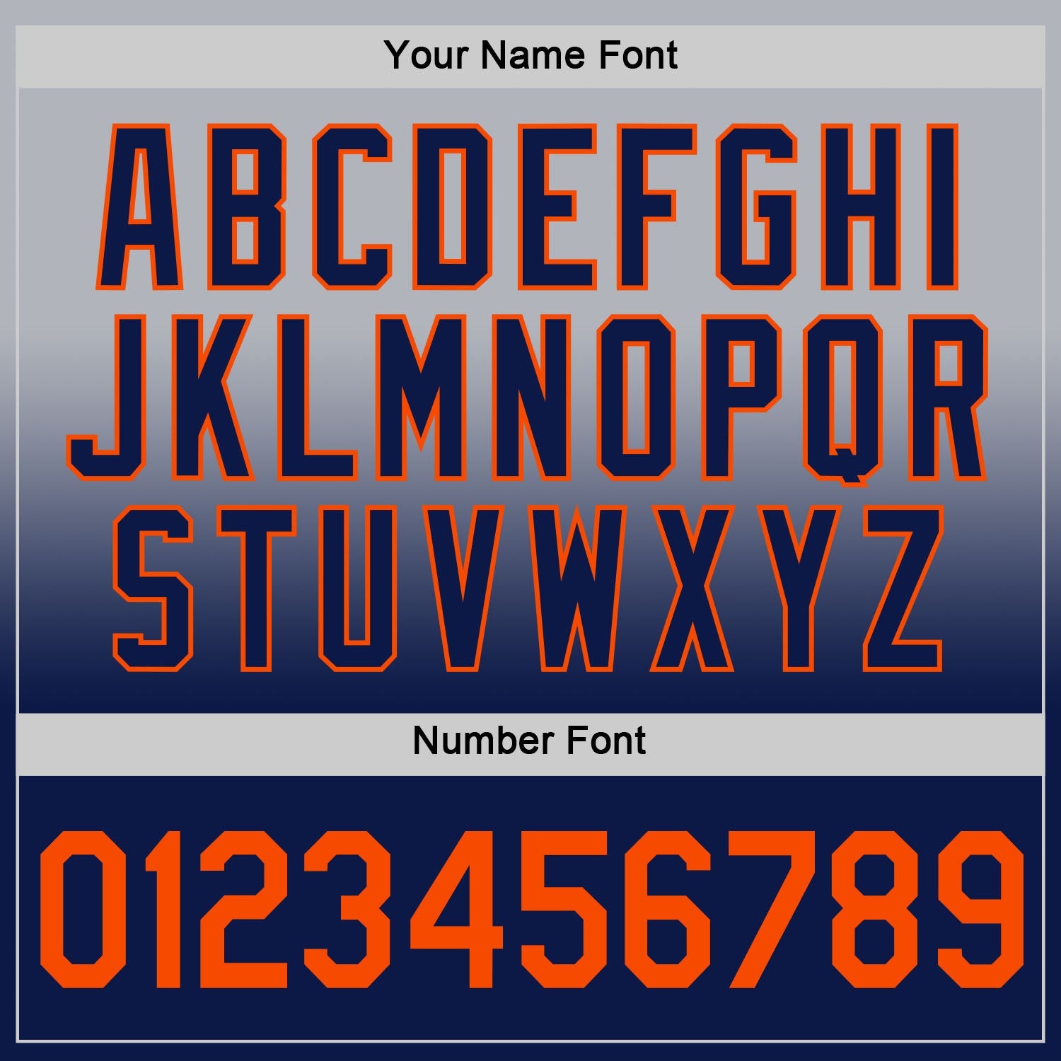 Custom Gray Orange-Navy Fade Fashion Performance T-Shirt